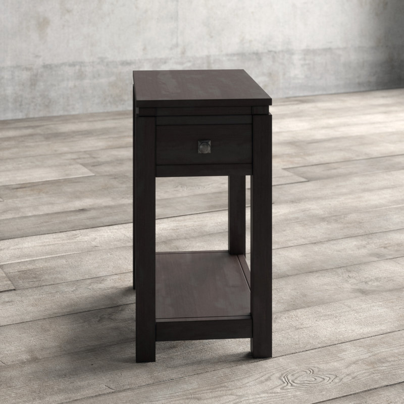 Gracie Oaks Shades of Grey Narrow End Table with Drawer and Shelf Wayfair.ca